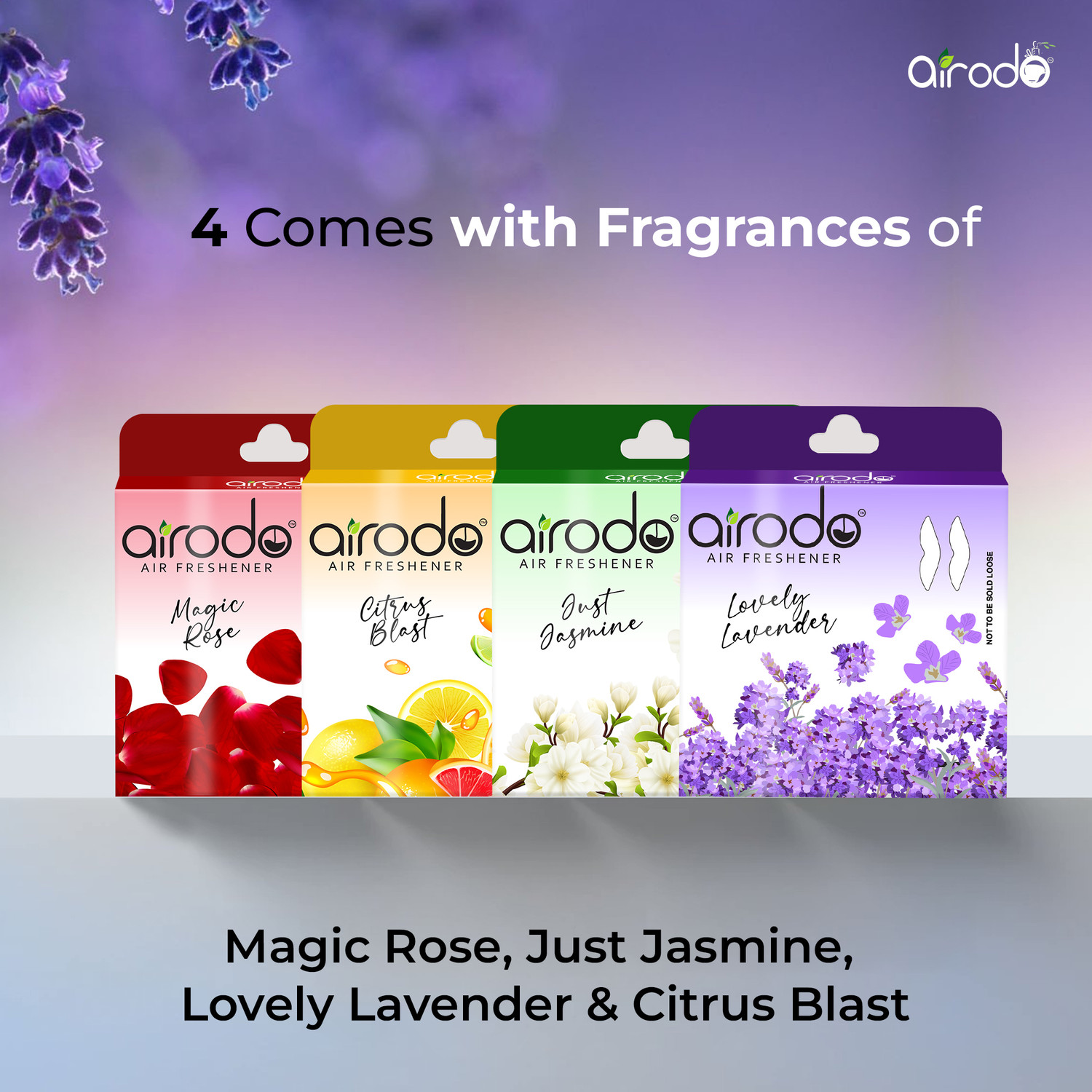Image of AIRODO Magic Rose, Citrus Blosy, Just Jasmine, Lovely Lavender Blocks Air Freshener Blocks For Bathroom And Toilet |Lasts Up To 45 Days|24H Protection-50gm