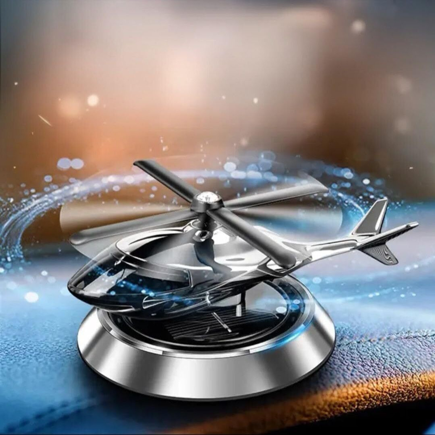 Image of PINOPZA Random Car Freshener Diffuser Solar Powered Helicopter Car Air Freshener & Dashboard Decorative Perfume Diffuser