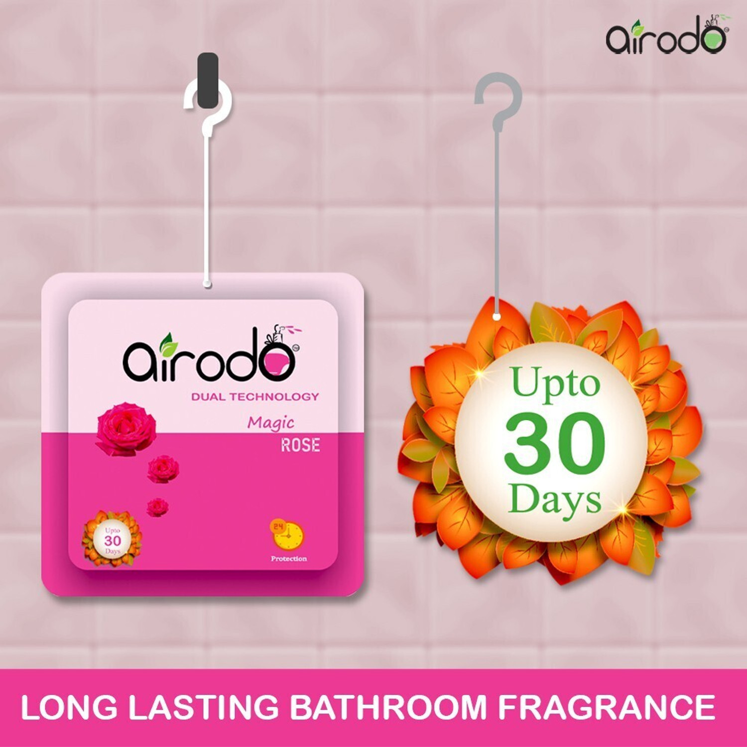 Image of AIRODO Magic Rose Air Room Freshener Power Pocket Gel, Fragrance Scents for Bathroom Blocks