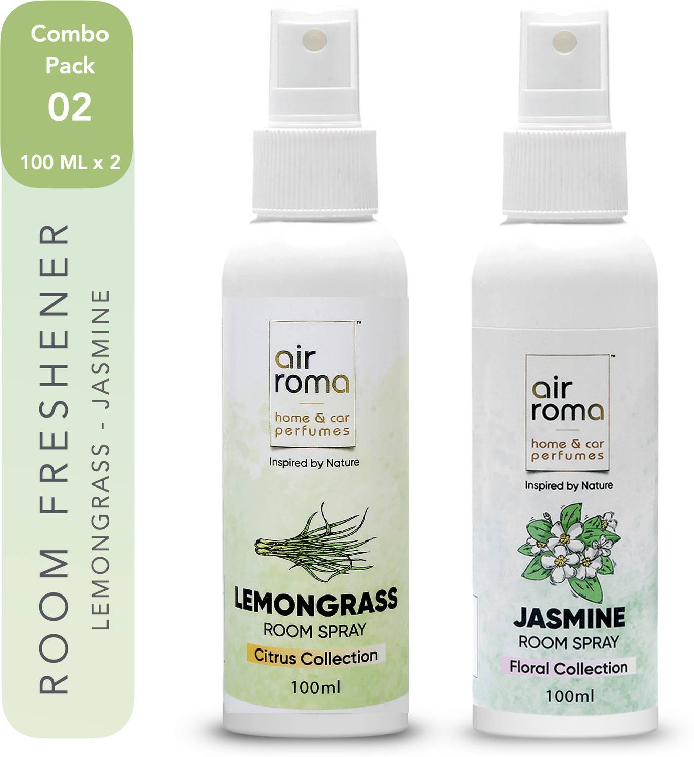 Airroma Lemongrass and Jasmine Air Freshener Spray (200ml) | Long-Lasting Spray, Blocks 100ml LEMONGrass JASMINE
