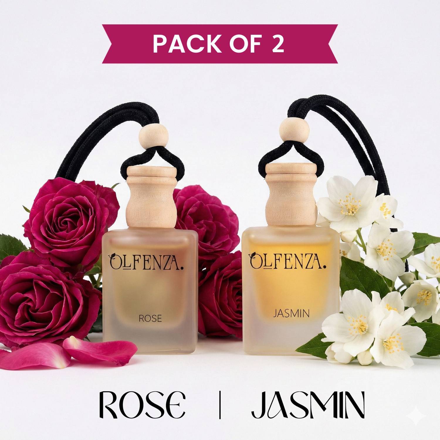 OLFENZA ROSE-JASMIN Car Freshener Diffuser Hanging Perfume Fragra