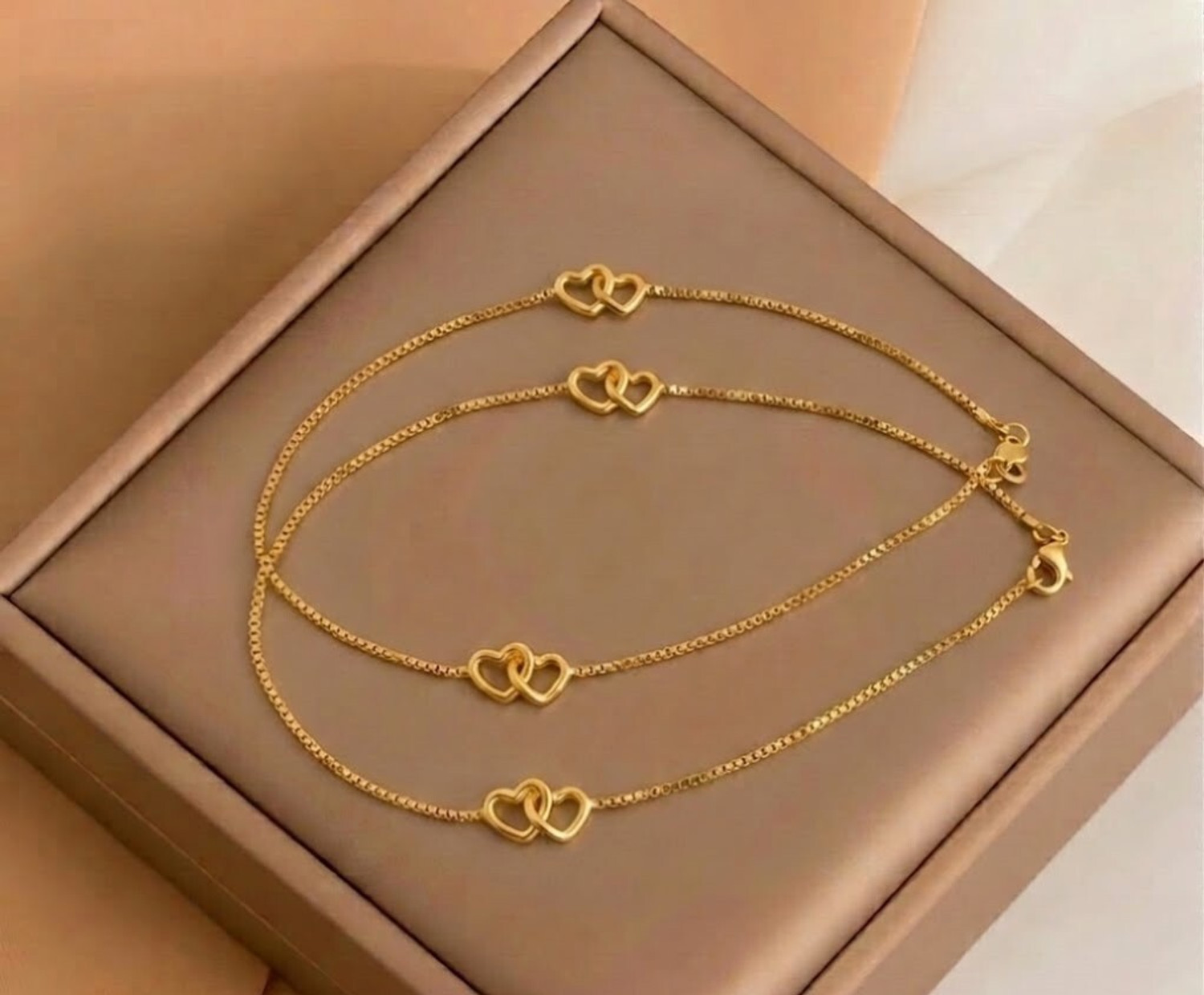 Image of Kunjus Festive Wear Designer Golden Beads Anklet Brass Anklet