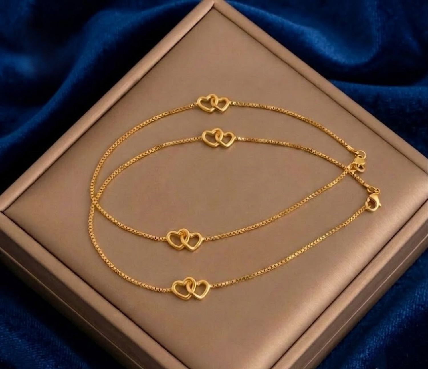 Image of Kunjus Festive Wear Designer Golden Beads Anklet Brass Anklet