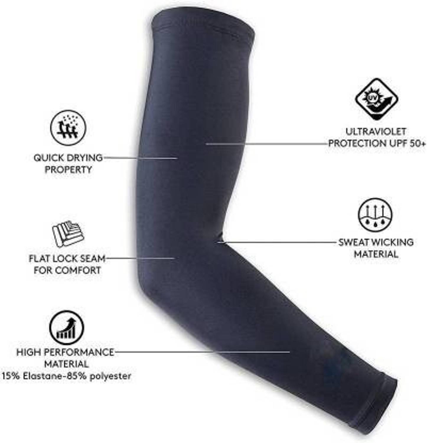 RAIMOHUB Nylon Arm Sleeve For Boys Black - Image 2