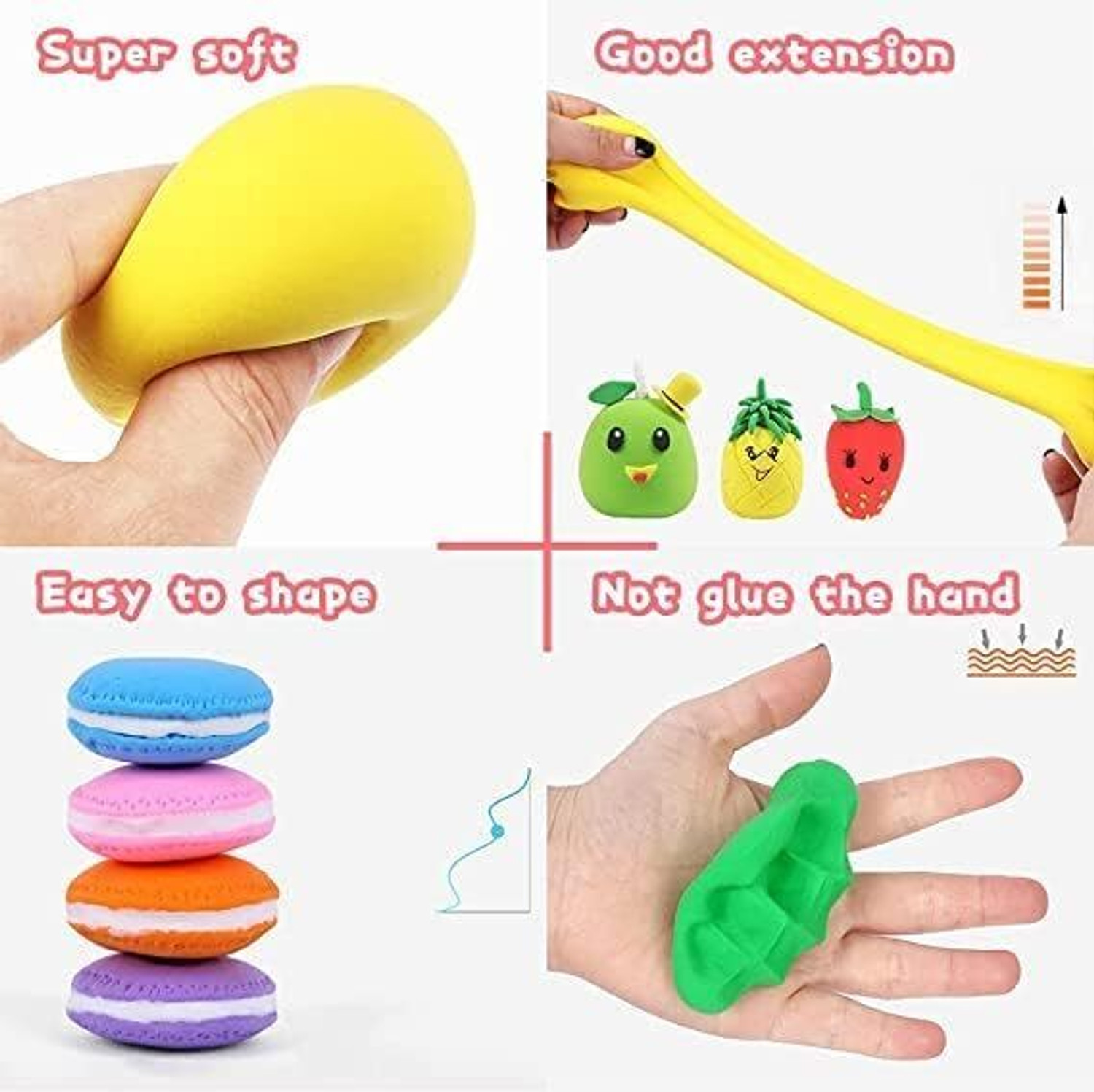 Image of Eclet 12pcs Children Toy for Kids Colorful Soft Clay Creative Crafts toy Putty Toy