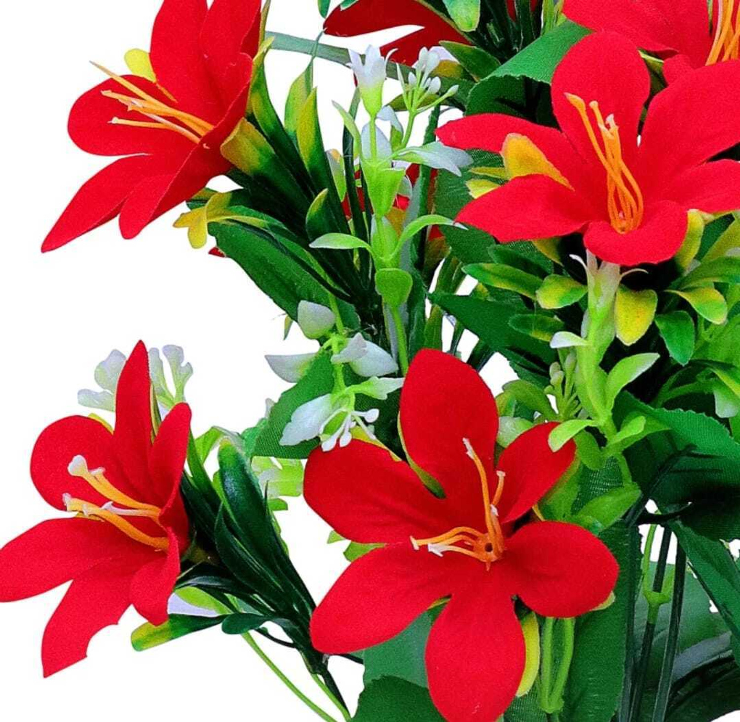Image of GudiyaEnt Artificial Lily Flower With Tub Pot (Pack of 1 ) Red Lily Artificial Flower with Pot
