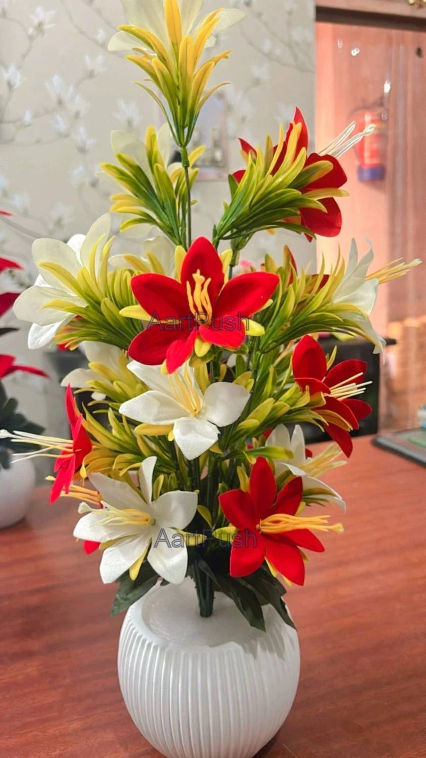 HOF DECO Lily Bonsai Artifificial Flower Plant for Home Decor Pla