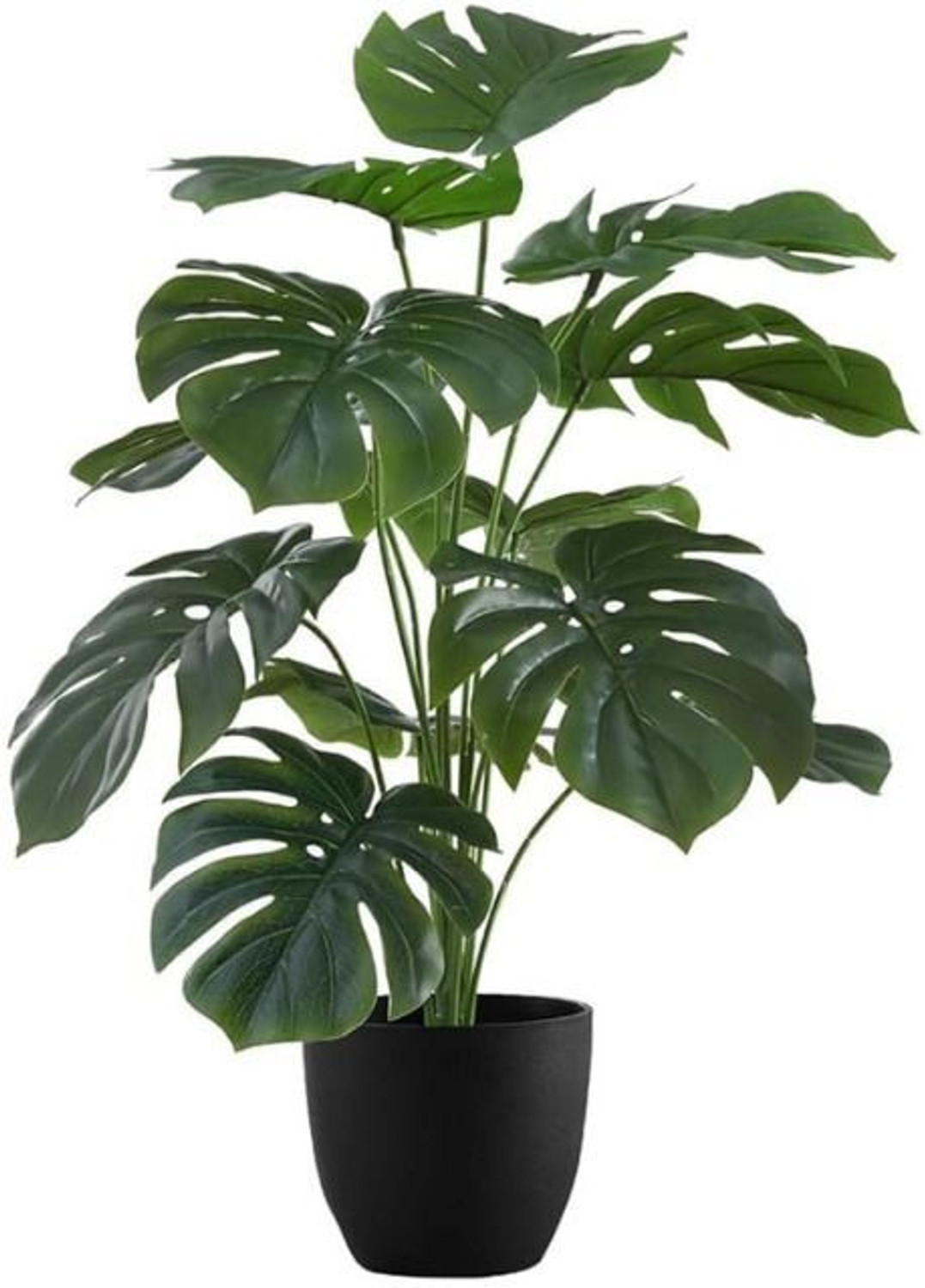 Image of De Gardenia Artificial Palm Plants 12 Leaves Faux Turtle Leaf Monstera Artificial Plant (66 cm, Black)