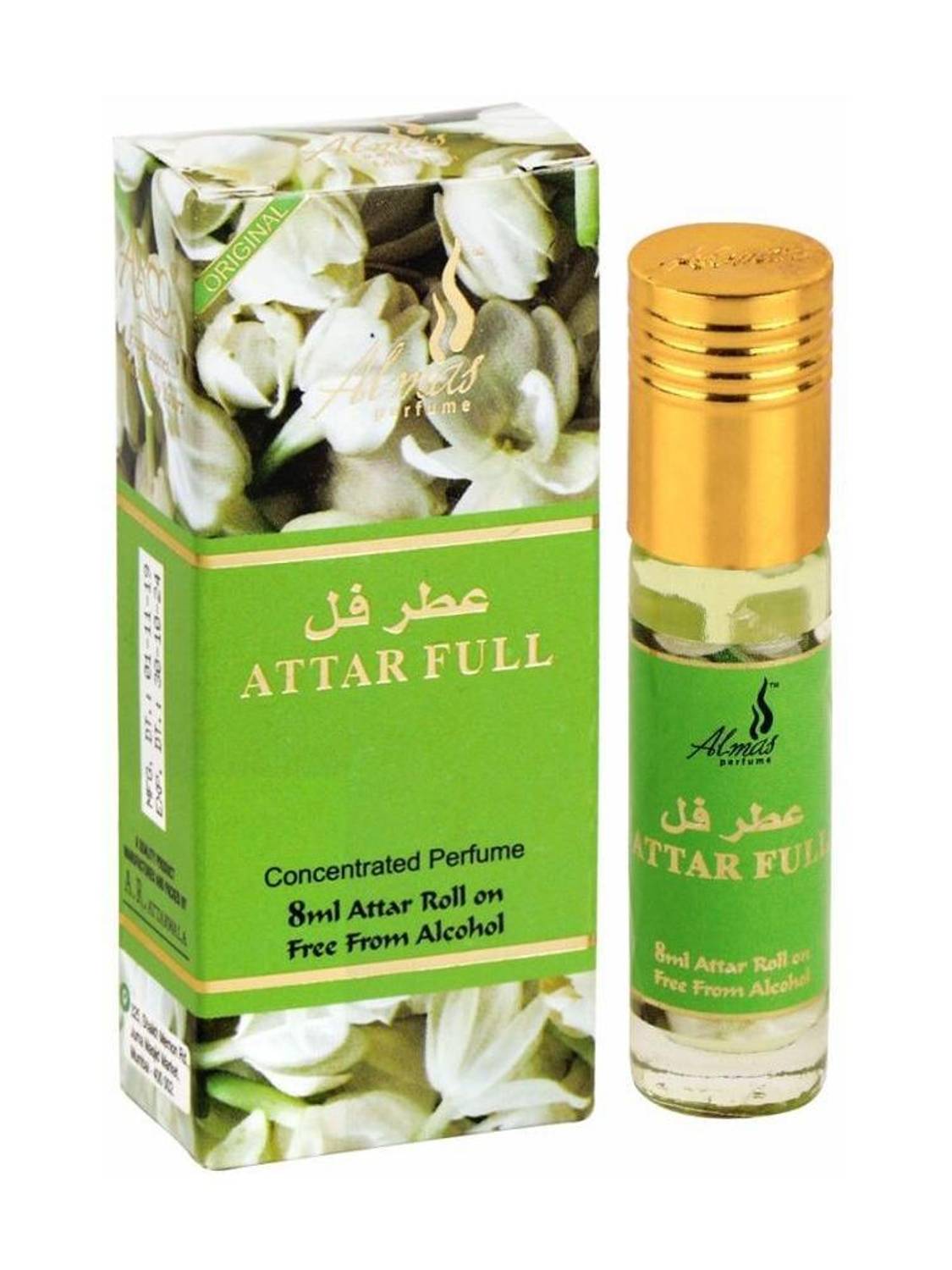 Almas BRAND 100% ORIGINAL ATTARFULL (MOGRA) GREAT FRAGRANCE LONG-LASTING (UNISEX) 8ML Floral Attar