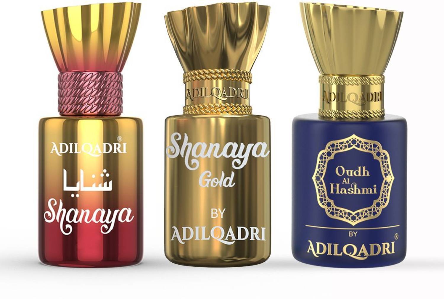 Adilqadri Shanaya, Shanaya Gold, Oudh Al Hashmi Attar Pack of 3 - Image 1