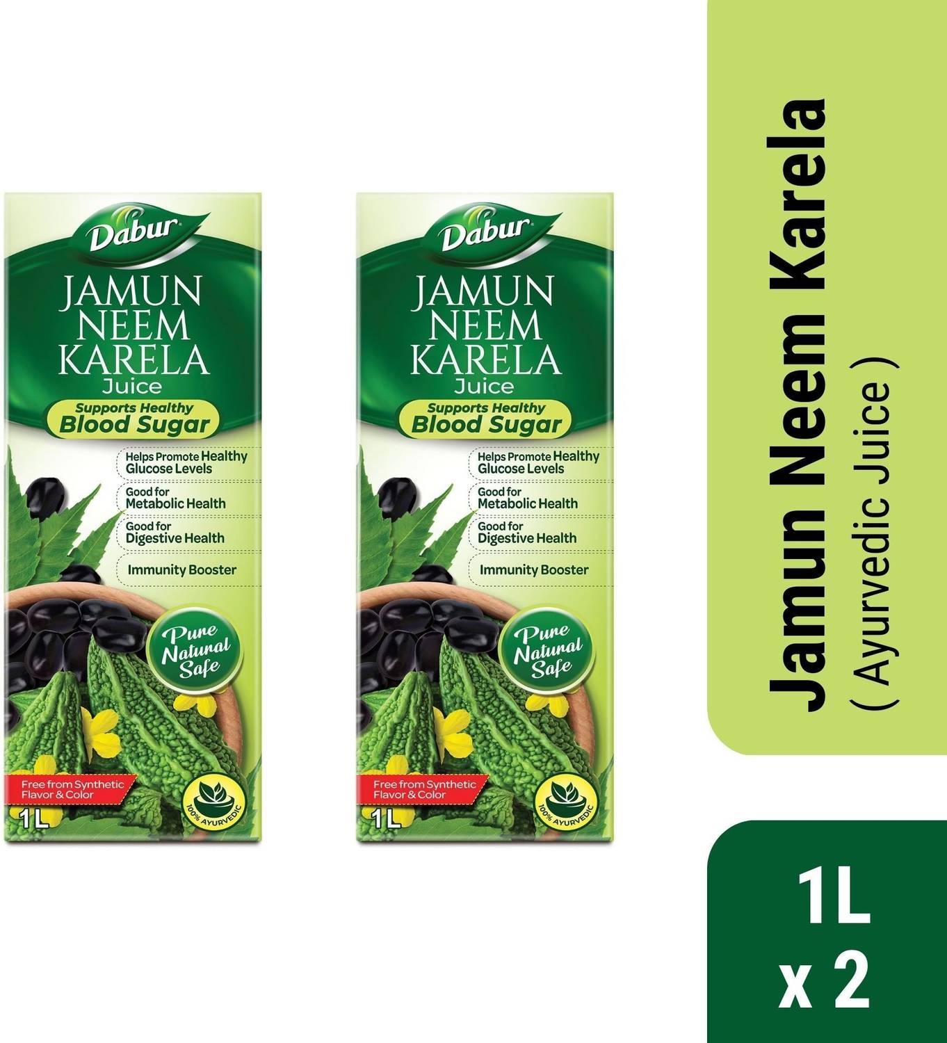 Dabur Jamun Neem Karela Juice - 1L x 2 - Image 1