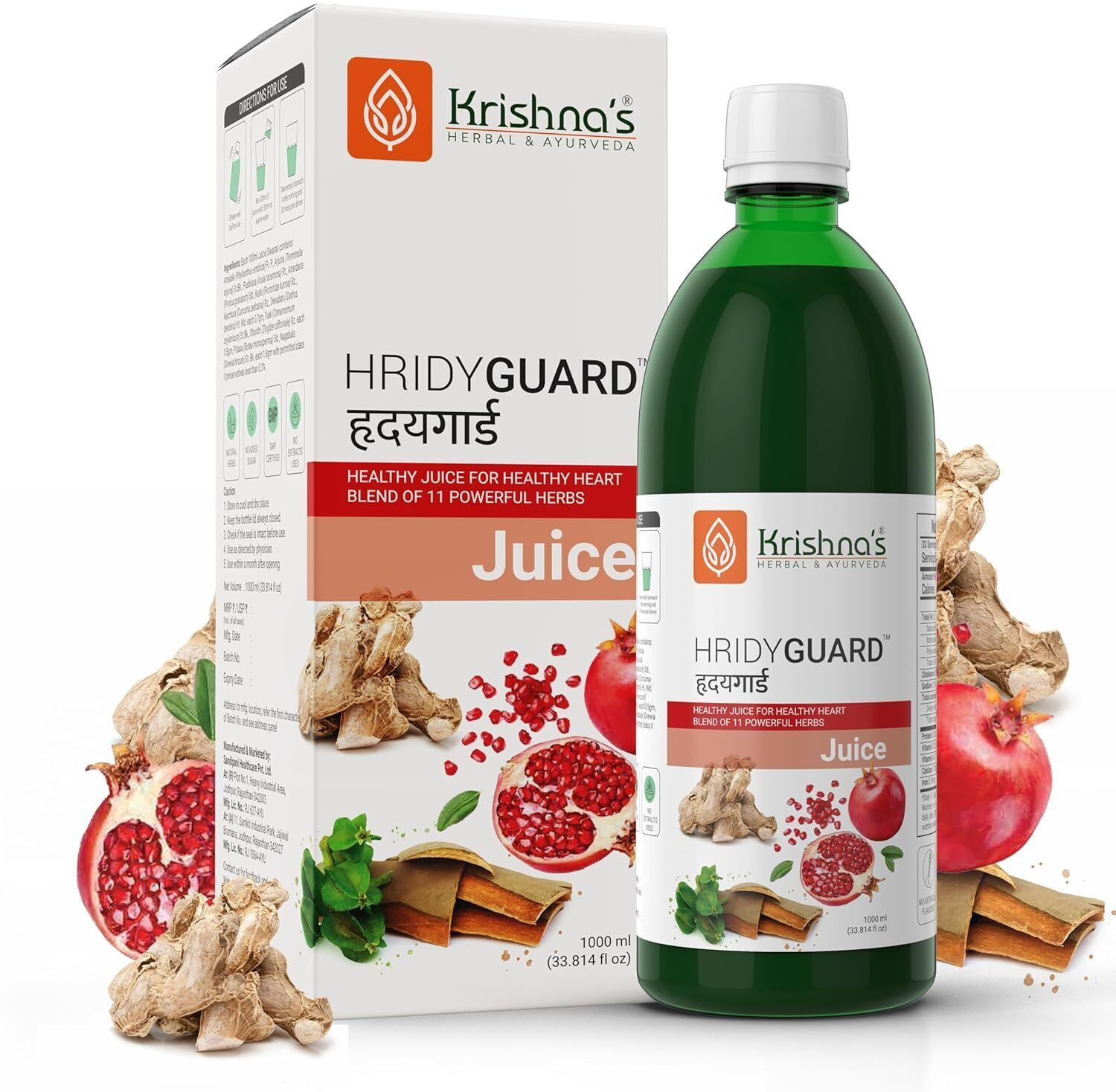Image of Krishna's Herbal & Ayurveda Hridyguard Healthy Juice for Healthy Heart Blend of 11 Powerful herbs.