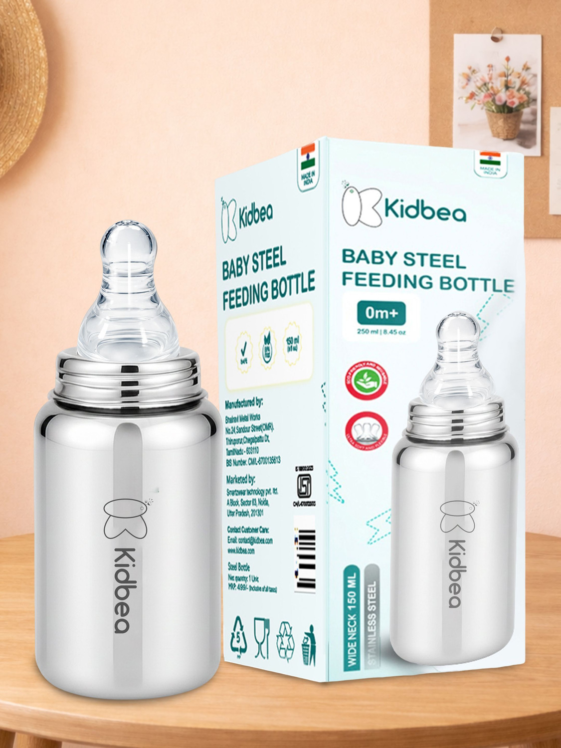 Image of Kidbea BPA Free Infant Milk Bottle - 150 ml