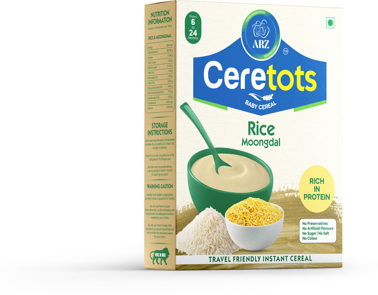 Image of arz home made food ARZ CERETOTS Rice Moongdal(INSTANT)baby food Cereal,,Kids Food,Infant Food Cereal