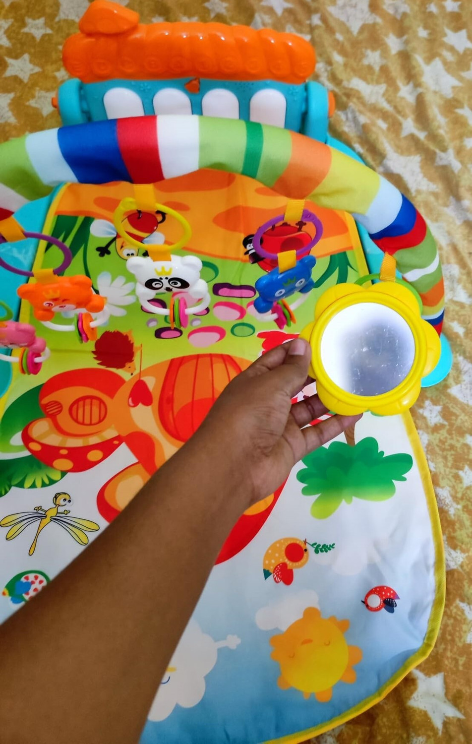 Image of Ruffo Ideal Baby Shower Gift - Piano Gym Mat with Colorful Toys