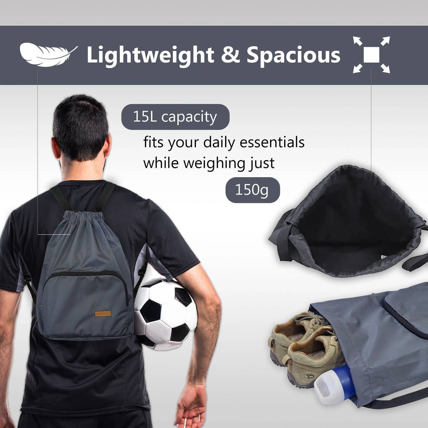 Alienoid 15L Activity Drawstring Sack Backpack - Image 3