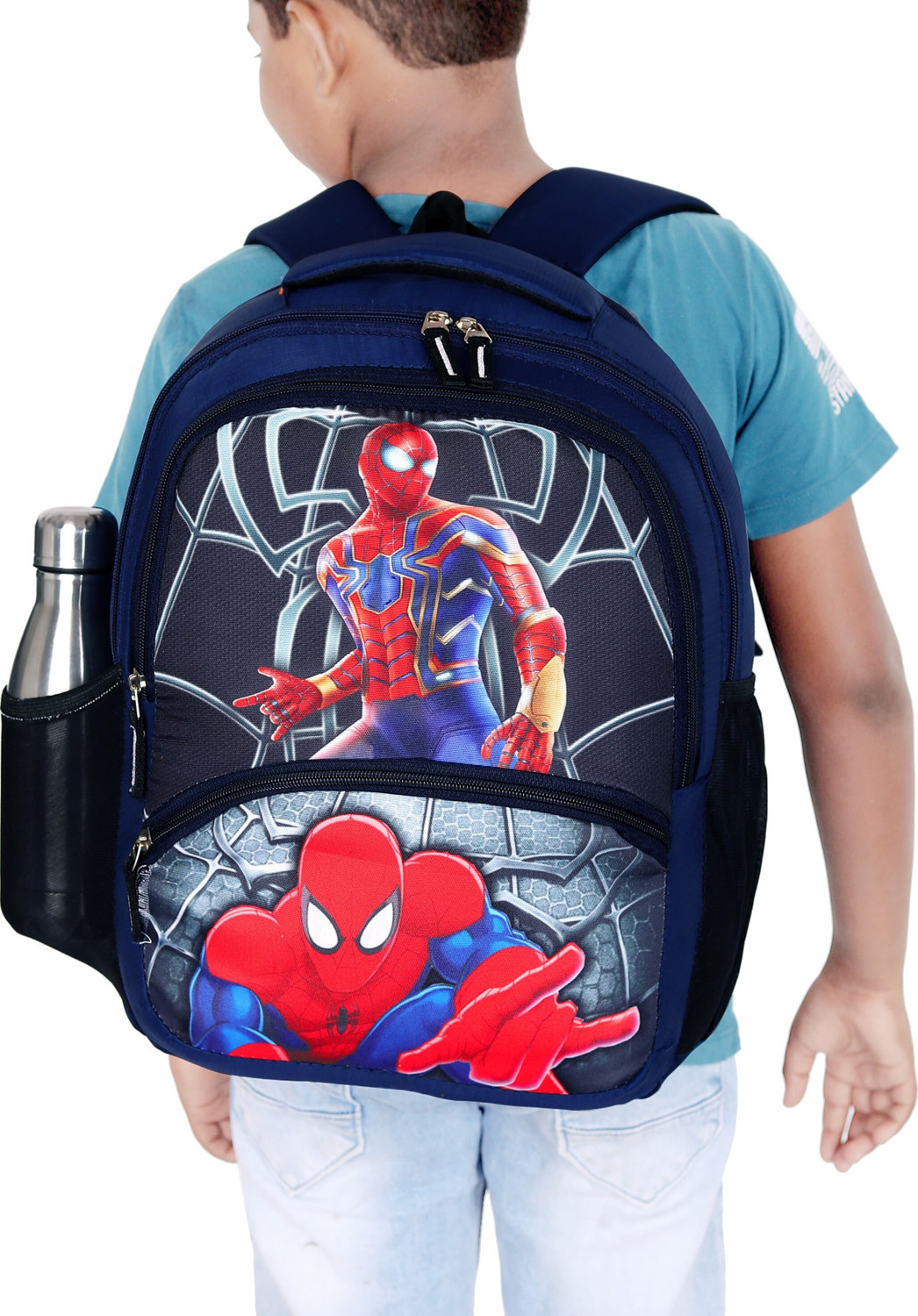 Image of Akram garments Digital Super Hero's Printed kids Backpack for Baby Boys /Girls Waterproof School Bag (Dark Blue, 22 L)