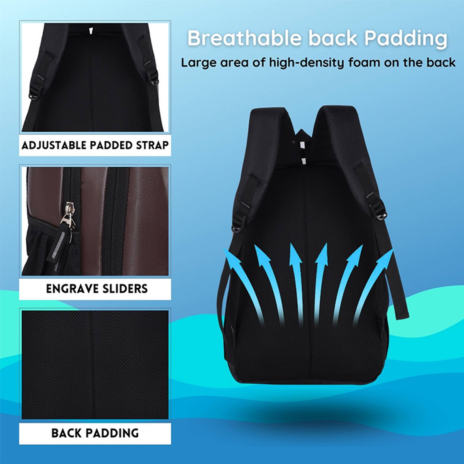ZERUS PU Leather Laptop Backpack - Image 2