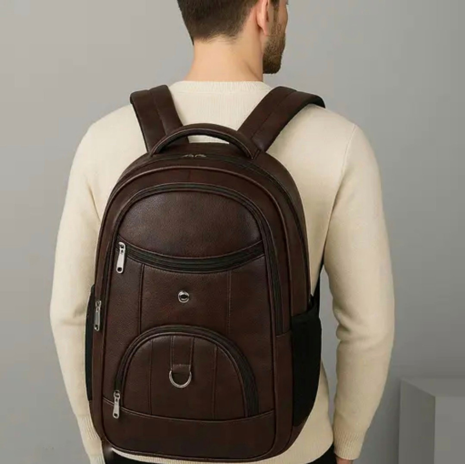 Image of STYLE SALVY Large 40 L Laptop Backpack Classy Vegan Leather Fusion Business Office College Travel Unisex Backpack (Brown)