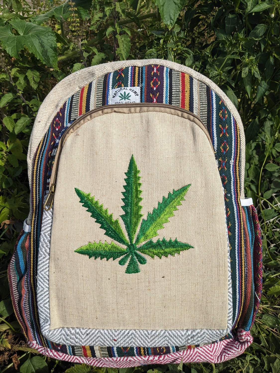 Image of Tribe Embroidery design Hemp Backback 5 L Laptop Backpack