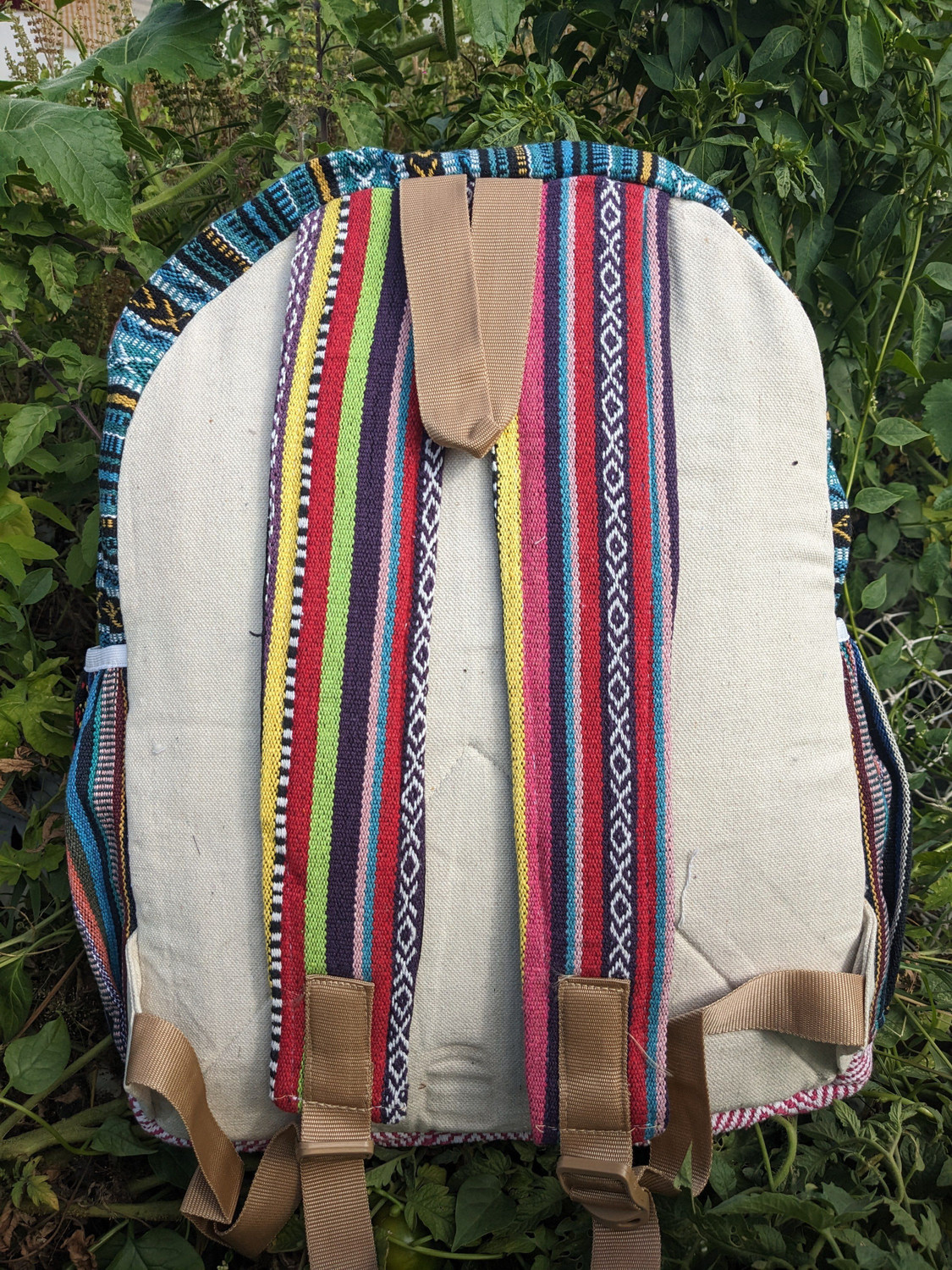 Image of Tribe Embroidery design Hemp Backback 5 L Laptop Backpack
