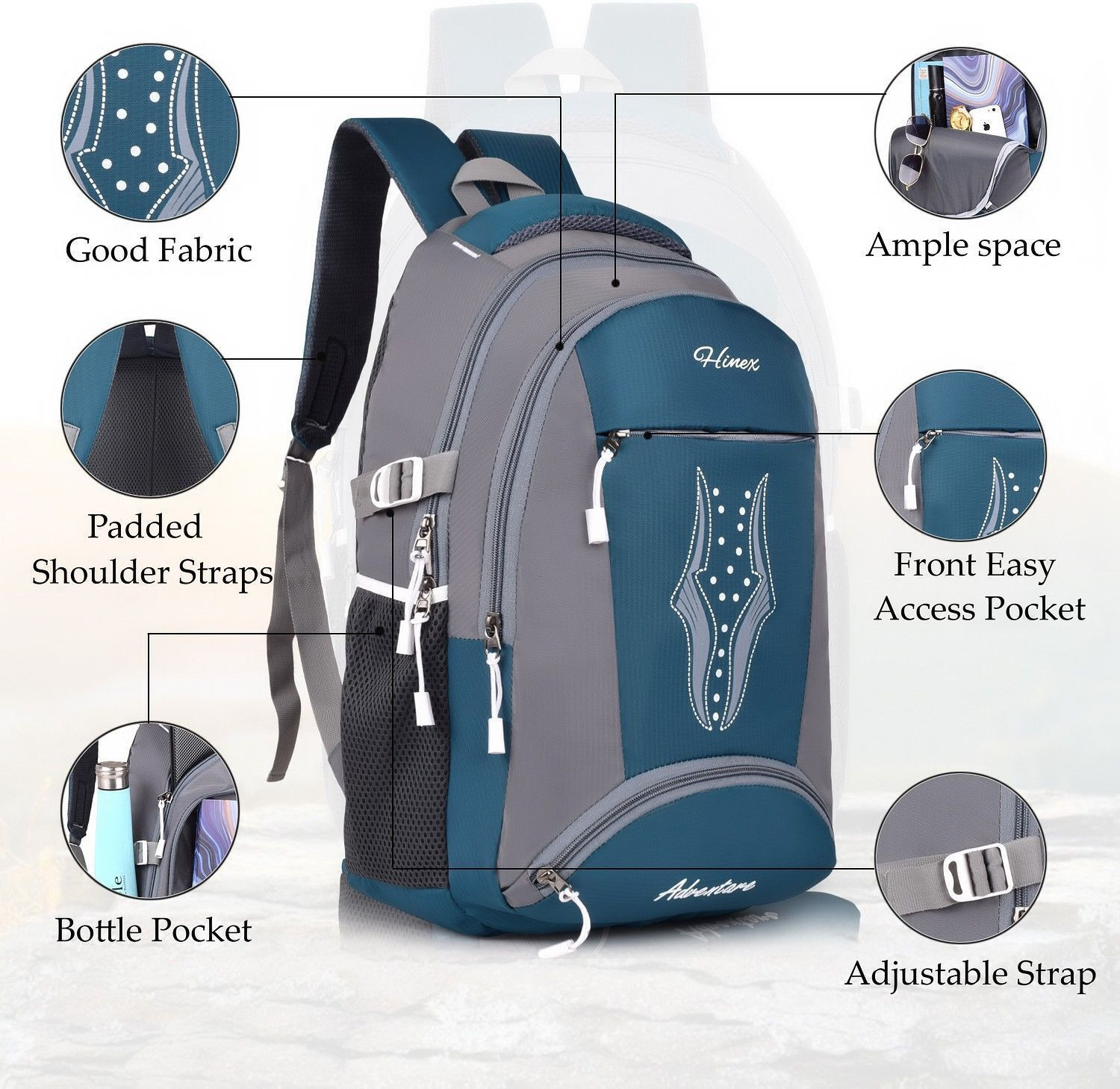 Image of HINEX BAGS Medium 35 L Laptop backpack for Men and Women schoole bagf 35 L No Laptop Backpack