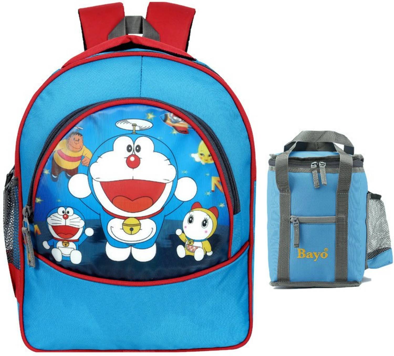 bayo Doreamon 30 Liter 16 ×12 inch Pre-School 31cm For Nursery (LKG/UKG/1st std) Boys School Bag With 1 Lunch Bag Waterproof School Bag