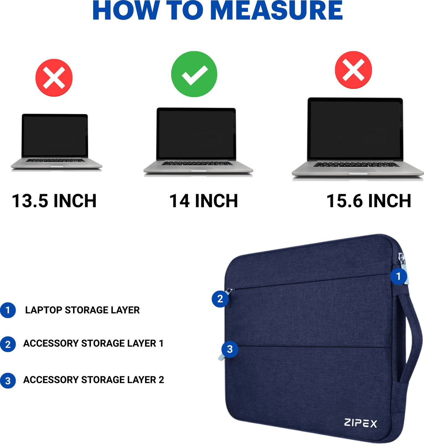 Image of ZIPEX 14 Inch Compact Laptop Case with Handle Waterproof Laptop Sleeve /Cover