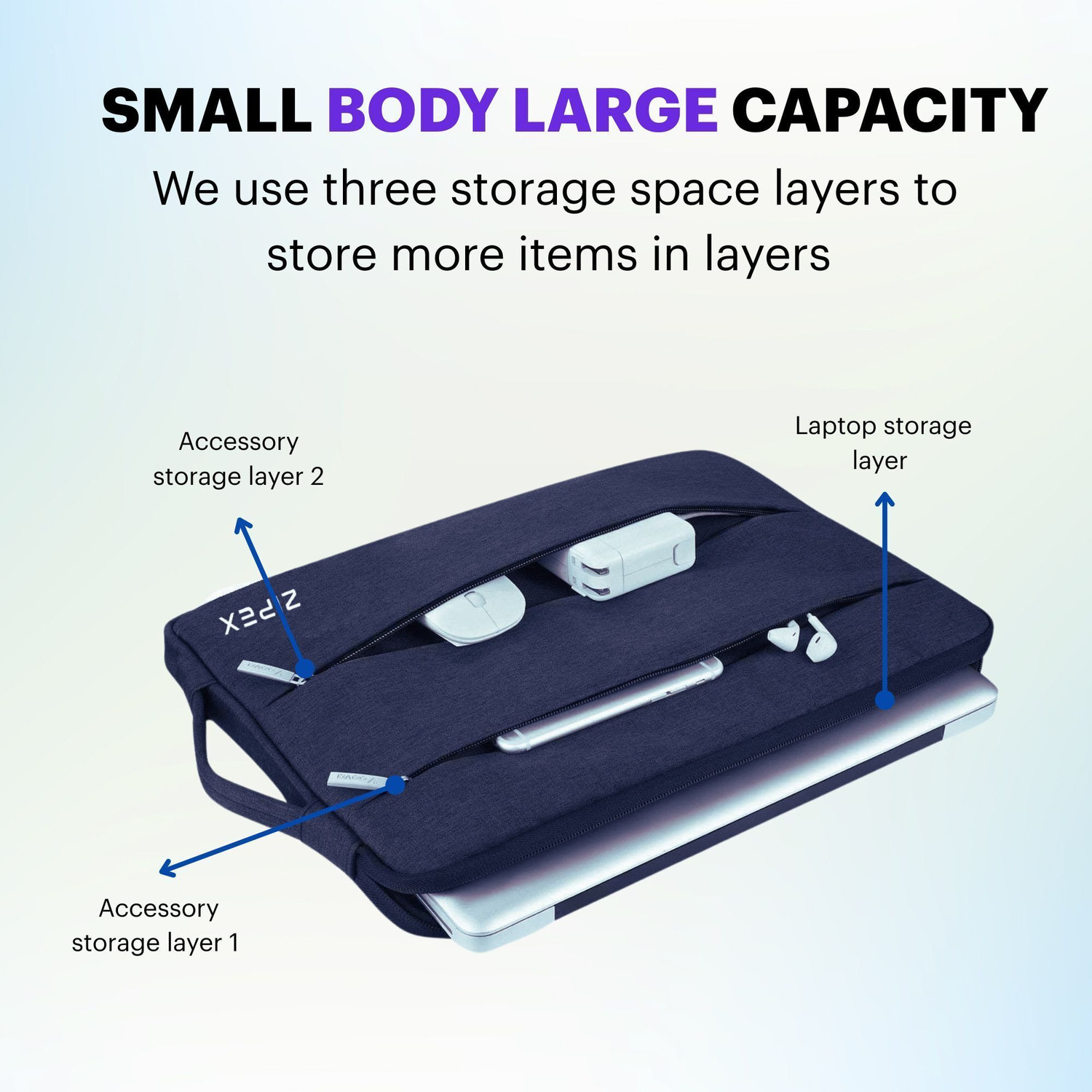 Image of ZIPEX 14 Inch Compact Laptop Case with Handle Waterproof Laptop Sleeve /Cover