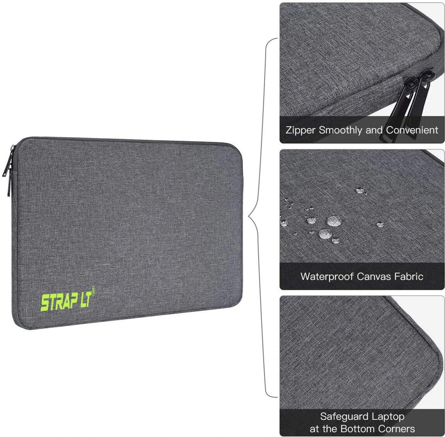 Image of Straplt Laptop Bag Sleeve For 13.6-14 Inch Laptop Case Cover Pro,With Charger Pouch Case Waterproof Laptop Sleeve /Cover