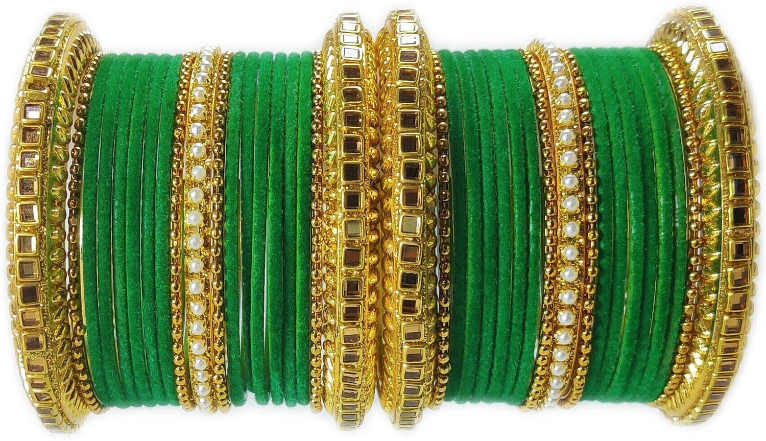 Ammoli Metal Beads Bangle Set