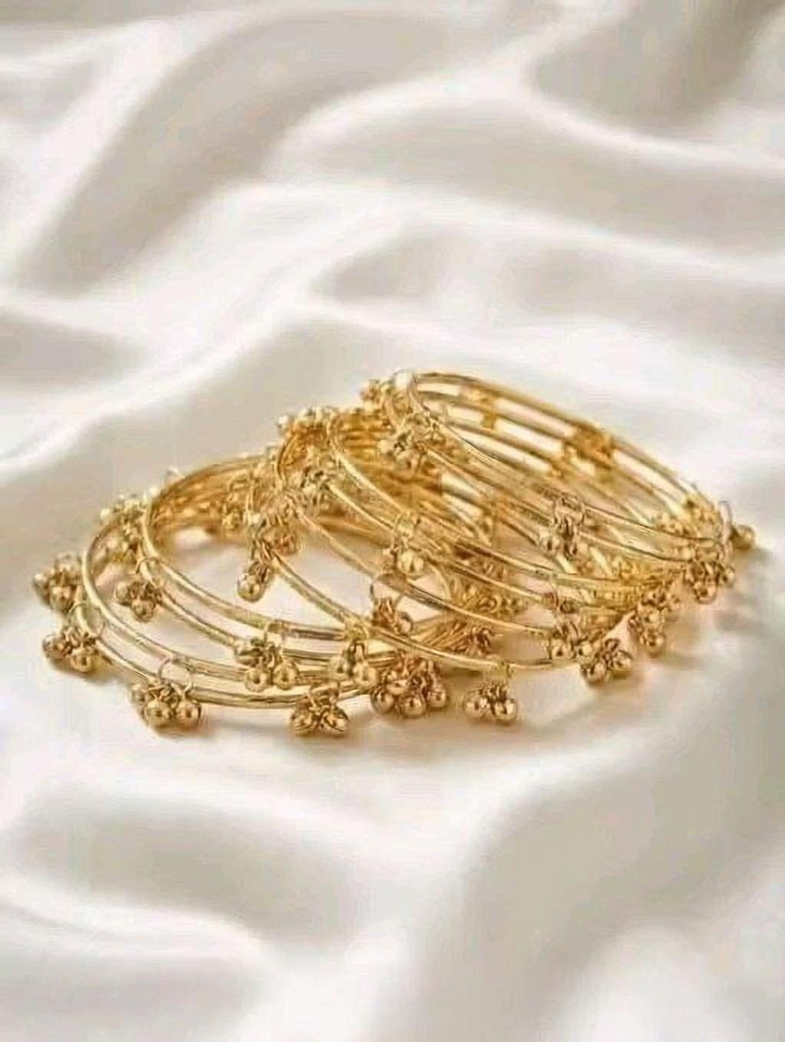 Image of MAANIK Glass Beads, Rhinestone Bangle Set