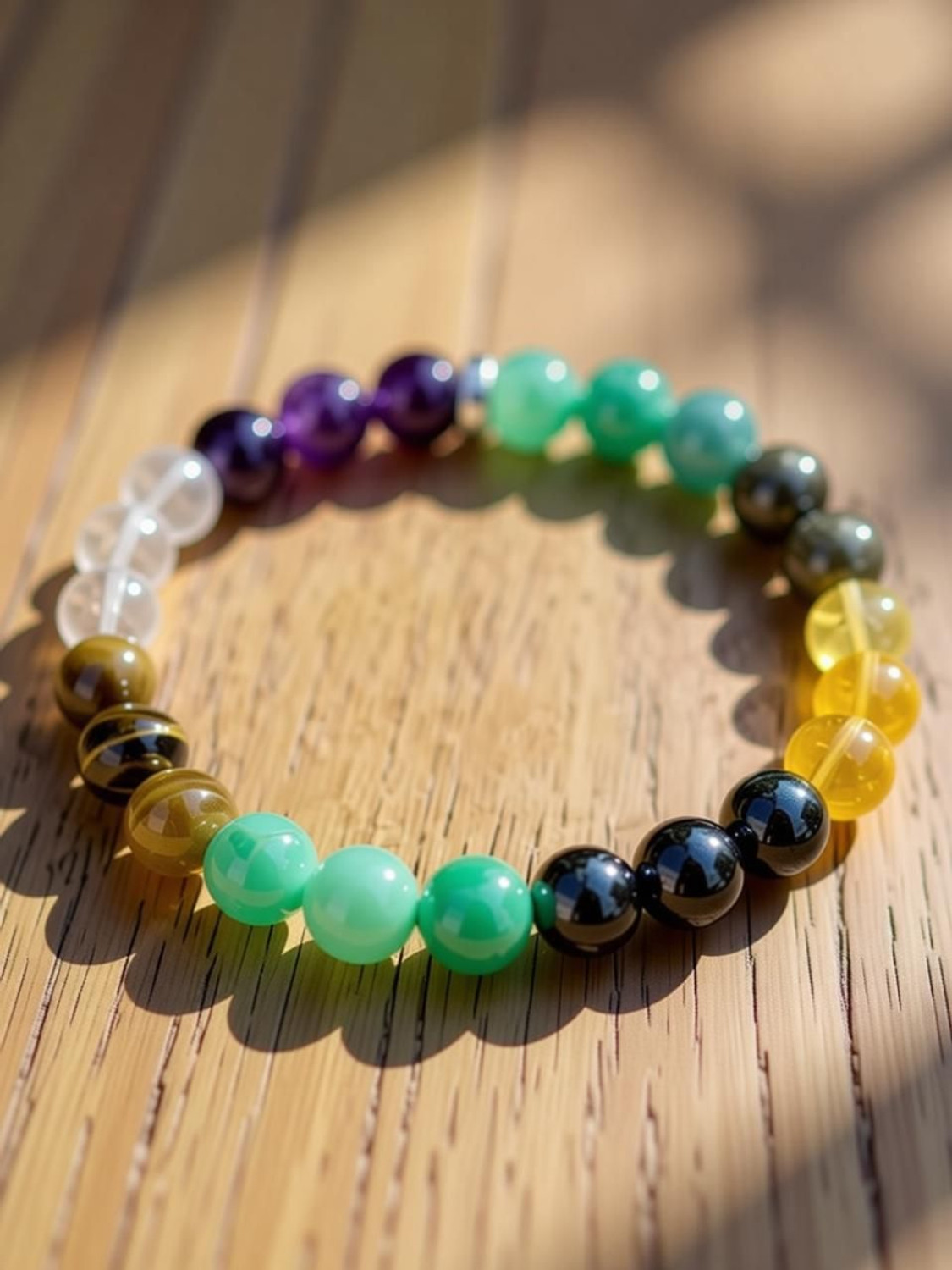 Image of Sukhad Crystal Crystal, Tiger's Eye, Citrine, Quartz Bracelet