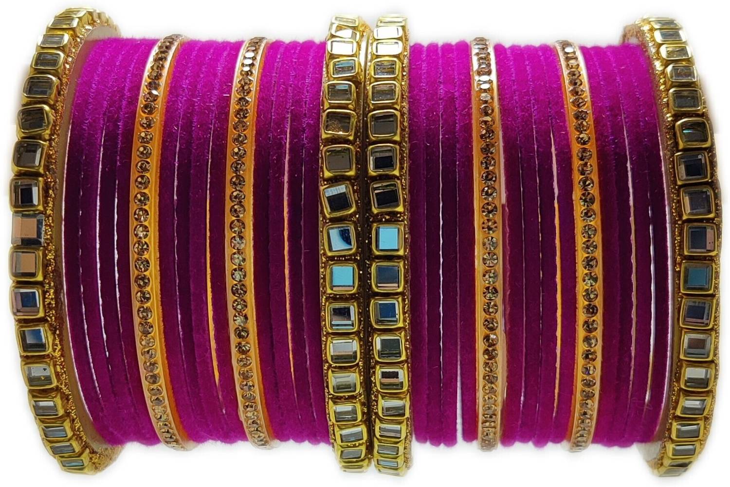 Ammoli Metal Sapphire Bangle Set