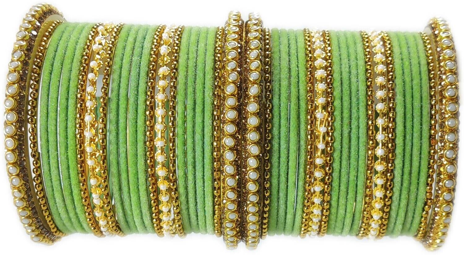 Ammoli Metal Beads Bangle Set