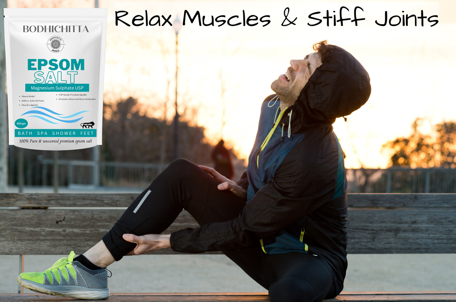 Image of Bodhichitta Epsom Salt For Muscle Relief, Relieves Aches Pain Pack of 2