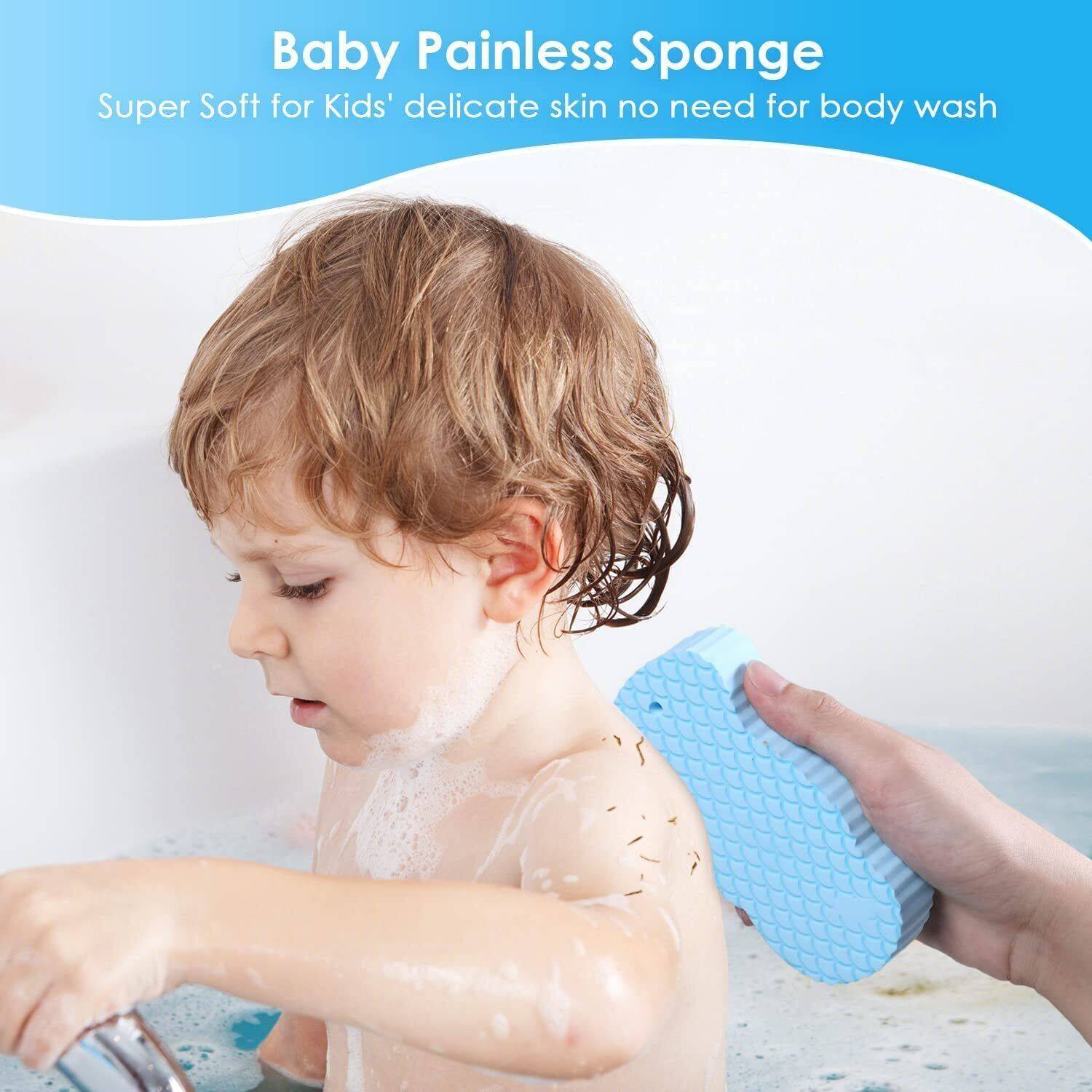 ABlue Clipper Children 1pcs Soft Bath Body Shower Sponge, Magic Bath Sponge Dead Skin Remover