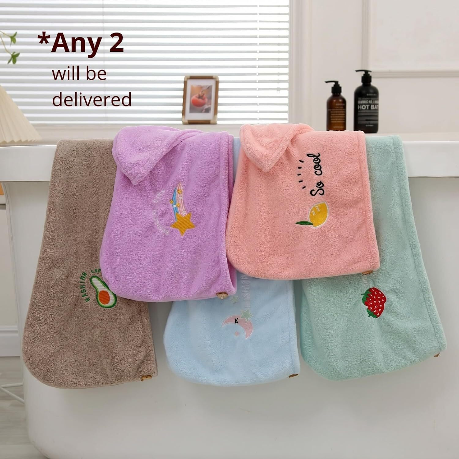 Image of Divyam Microfiber 500 GSM Hair Towel (Pack of 2)