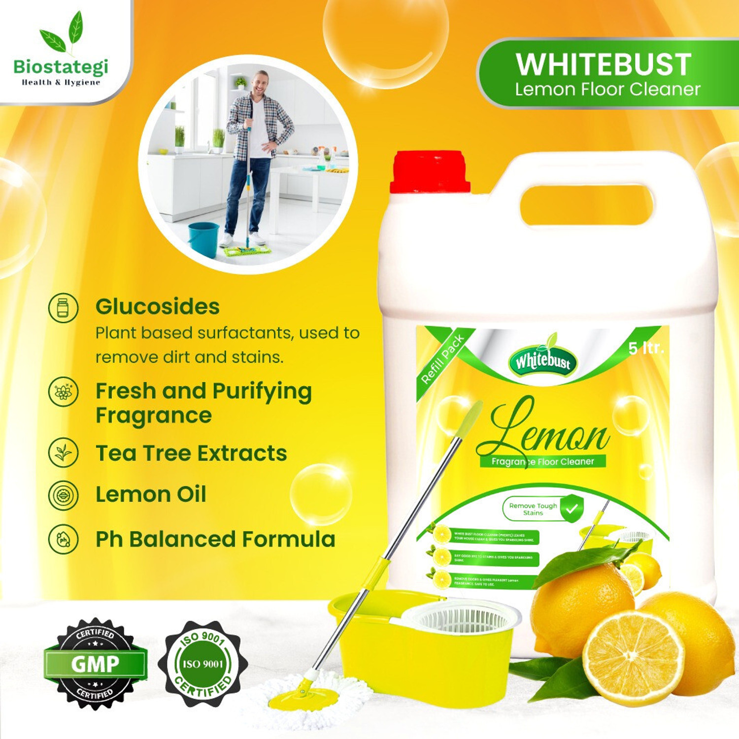 Image of Whitebust Floor Cleaner Phenyl Lemon