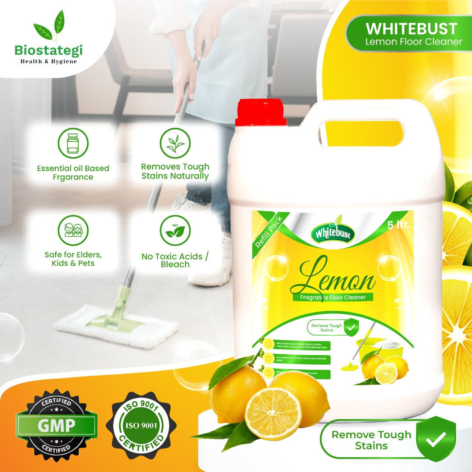 Image of Whitebust Floor Cleaner Phenyl Lemon
