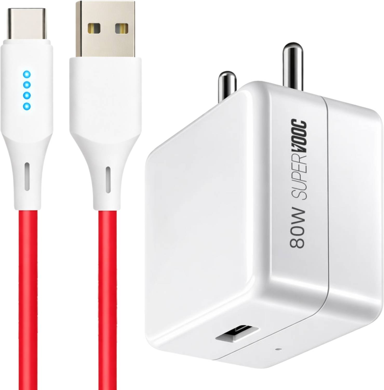 Sulania 80 W VOOC 7 A Wall Charger for Mobile with Detachable Cable