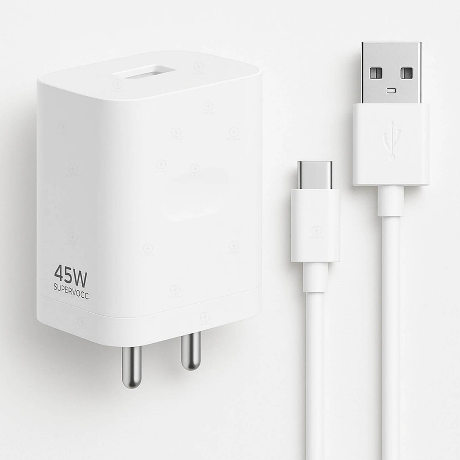Saahnx 45 W SuperVOOC 7 A Wall Charger for Mobile with Detachable Cable