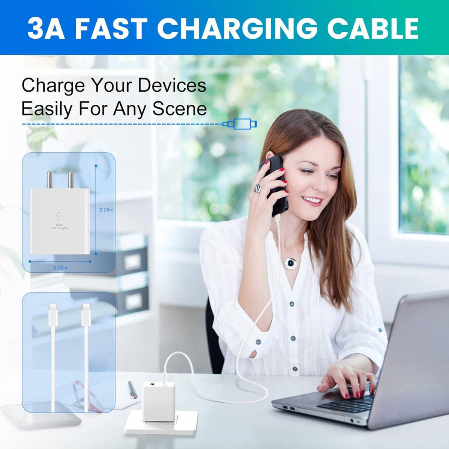 MAK 45W PD 3A Wall Charger for Mobile - White - Image 4
