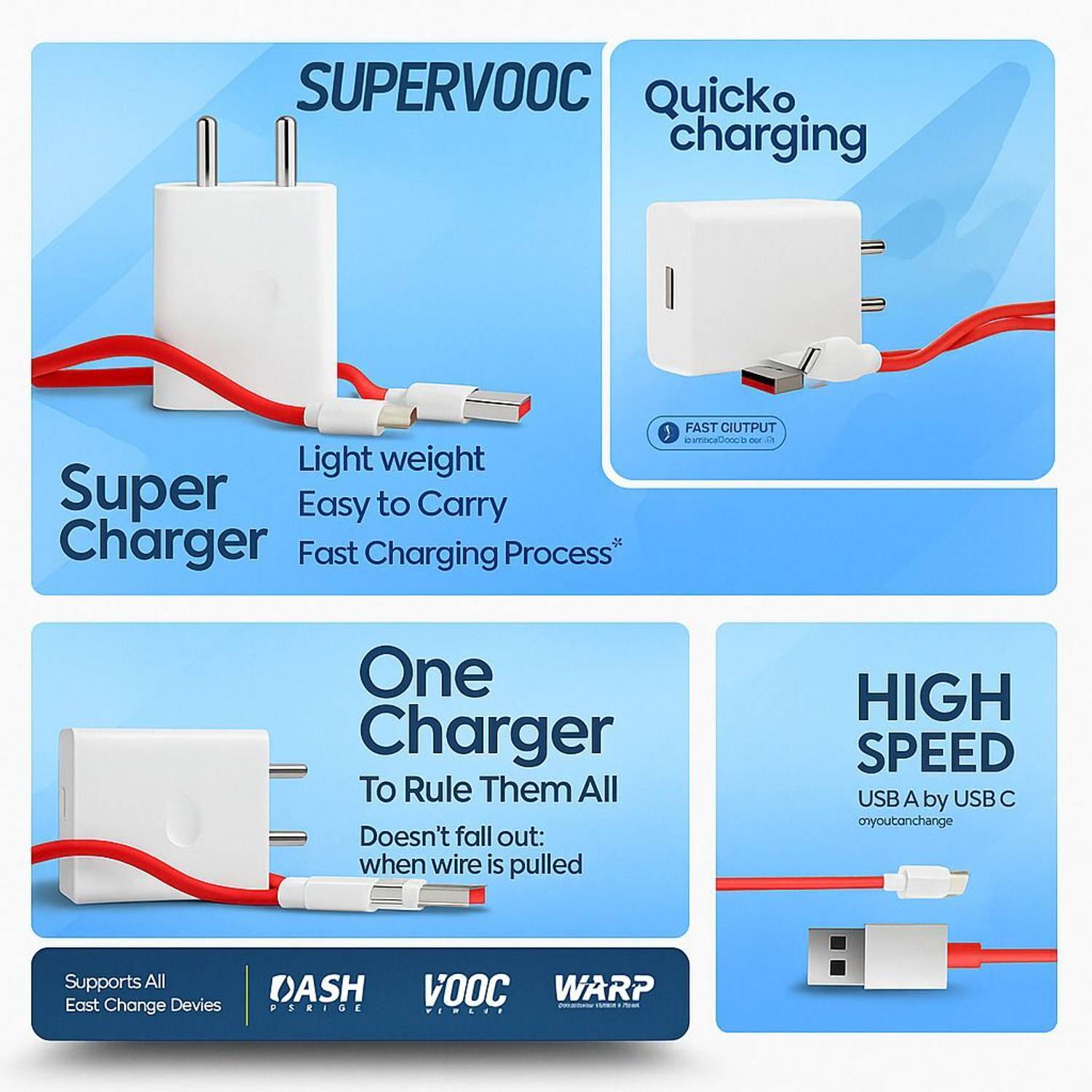 CLAT 80W SuperVOOC 6A Wall Charger with Detachable Cable - Image 5