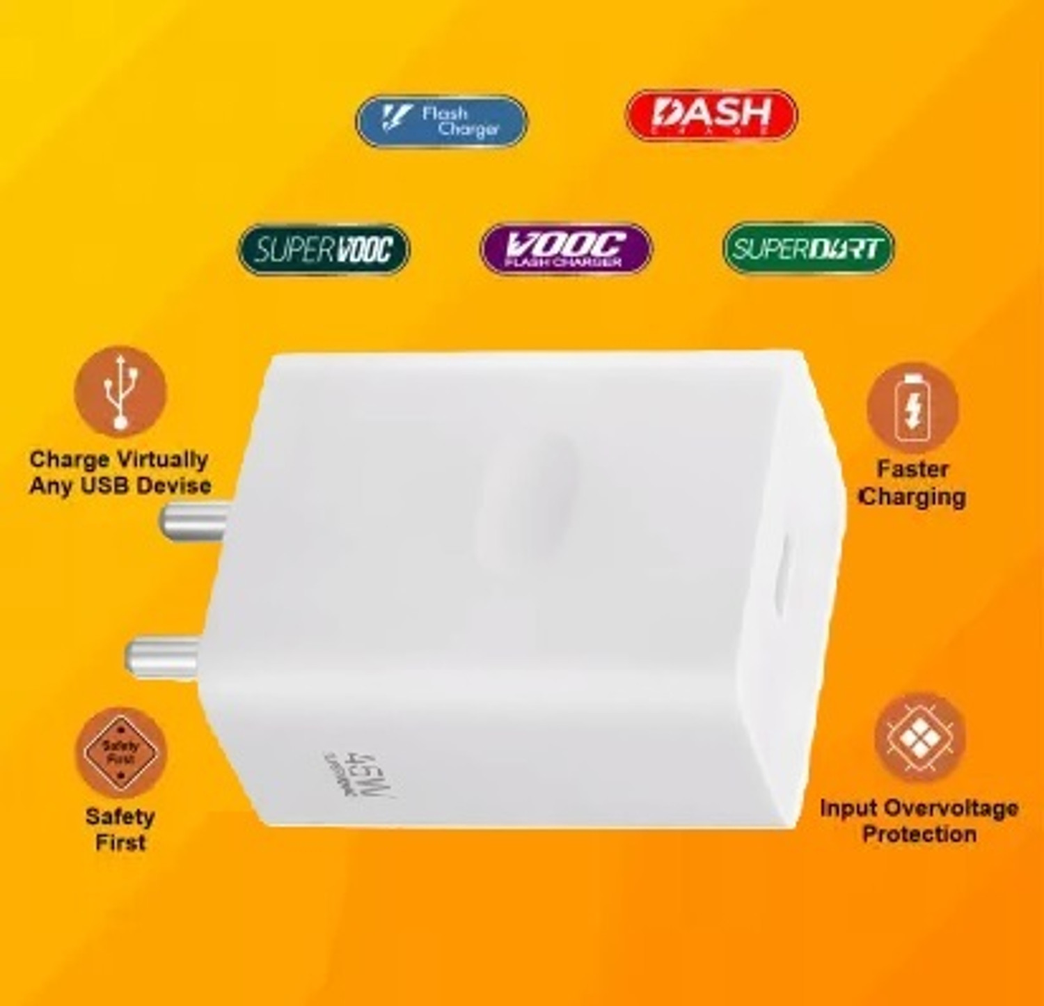 Image of OPPO 45 W SuperVOOC 4 A Wall Charger for Mobile with Detachable Cable