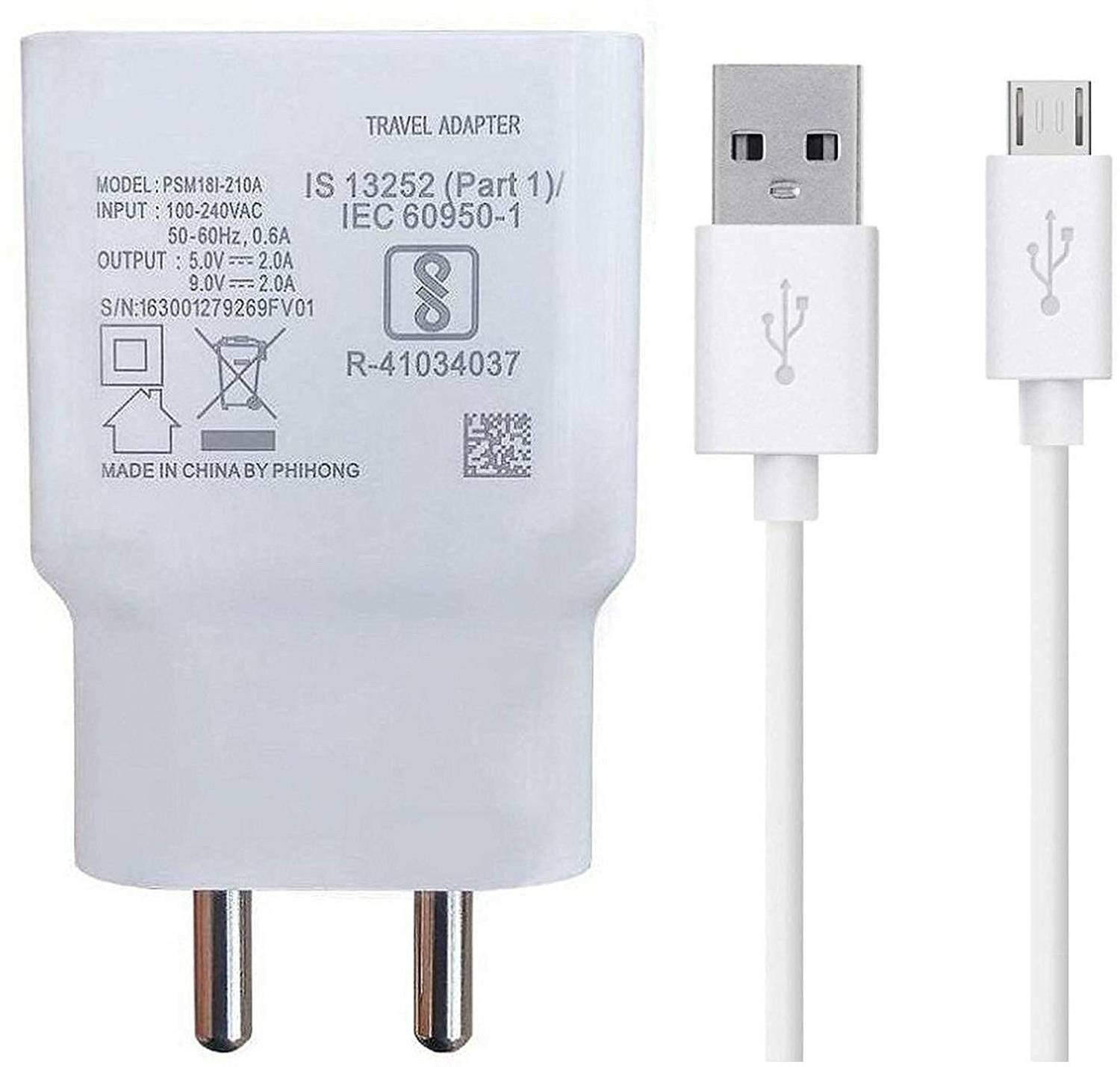 Kotsun 12 W Quick Charge 2.4 A Wall Charger for Mobile with Detachable Cable