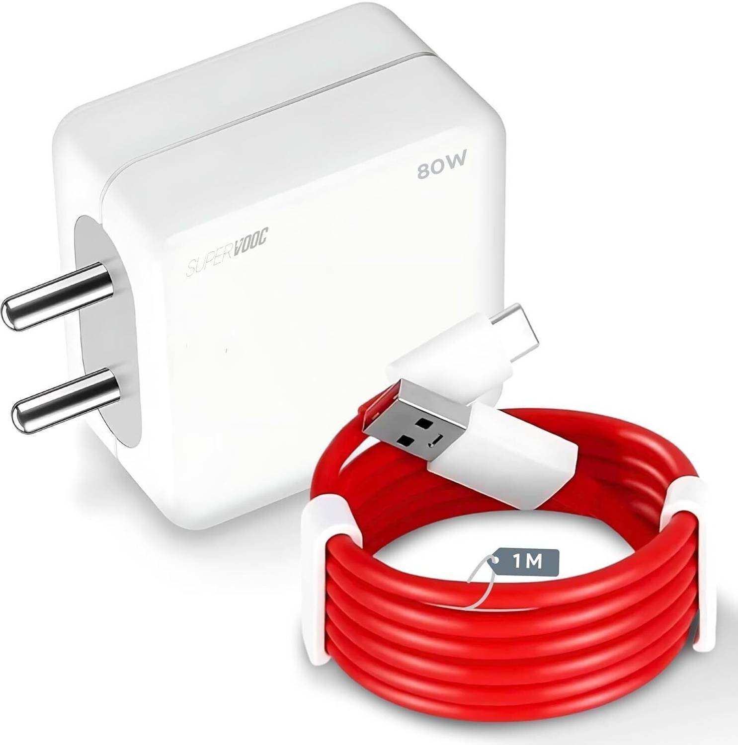 MAK 80 W SuperVOOC 3.1 A Wall Charger for Mobile with Detachable Cable