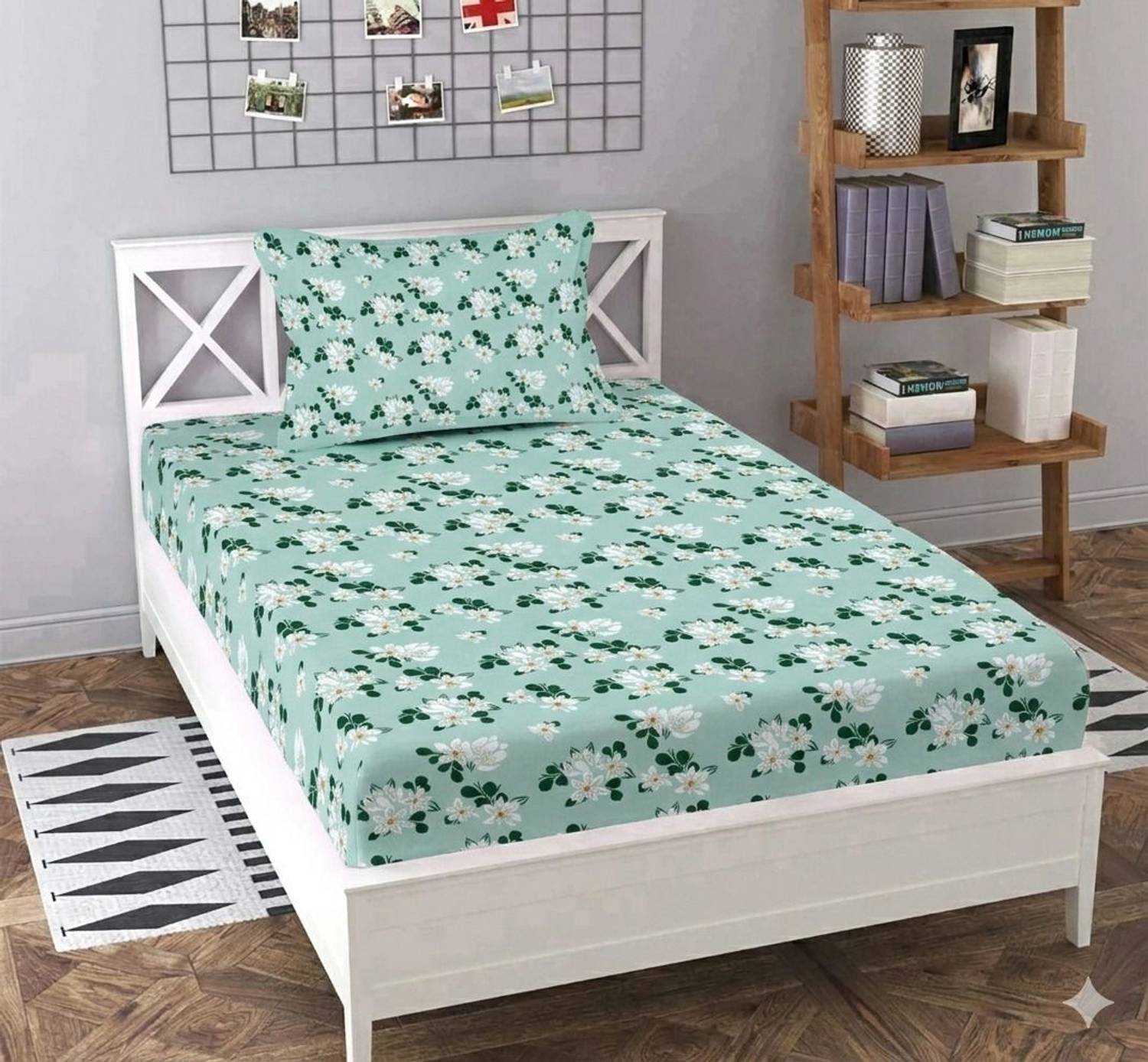 BLUEDOT Microfiber Single Flat 200 TC Floral 1 Summer Bedsheet