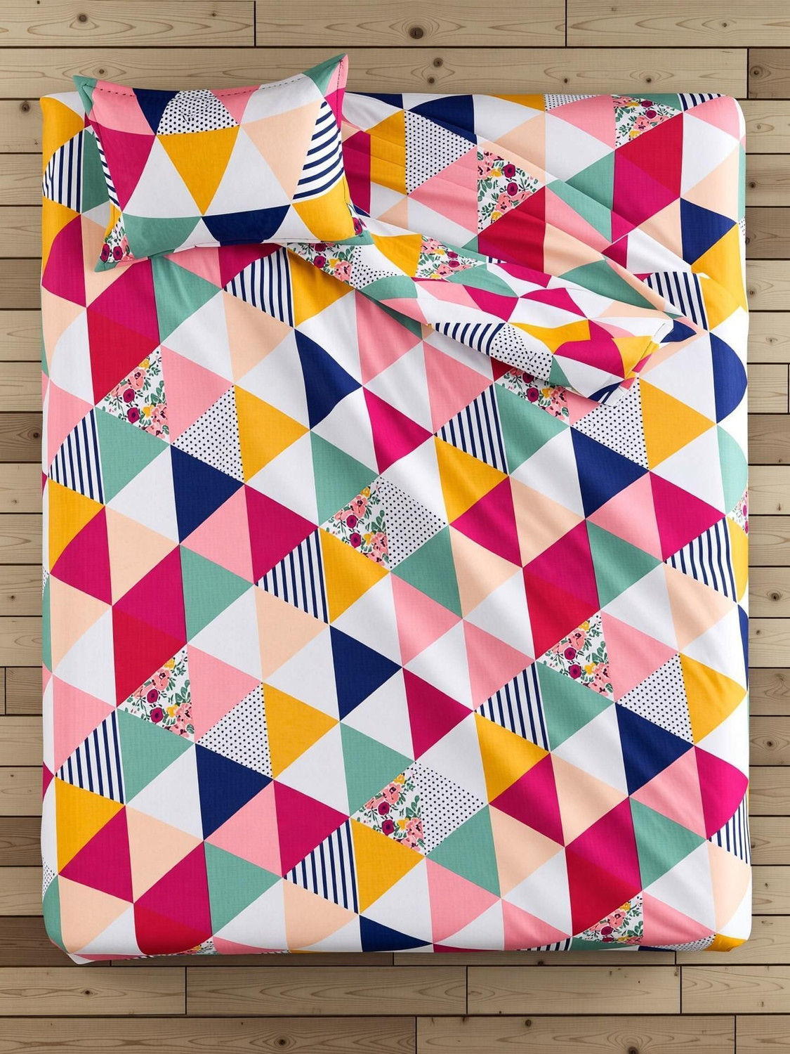 Image of ShopGlobal 144 TC Polycotton Double 3D Printed Bedsheet