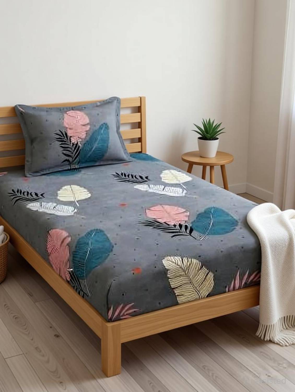 BLUEDOT Microfiber Single Flat 160 TC Printed 1 Bedsheet